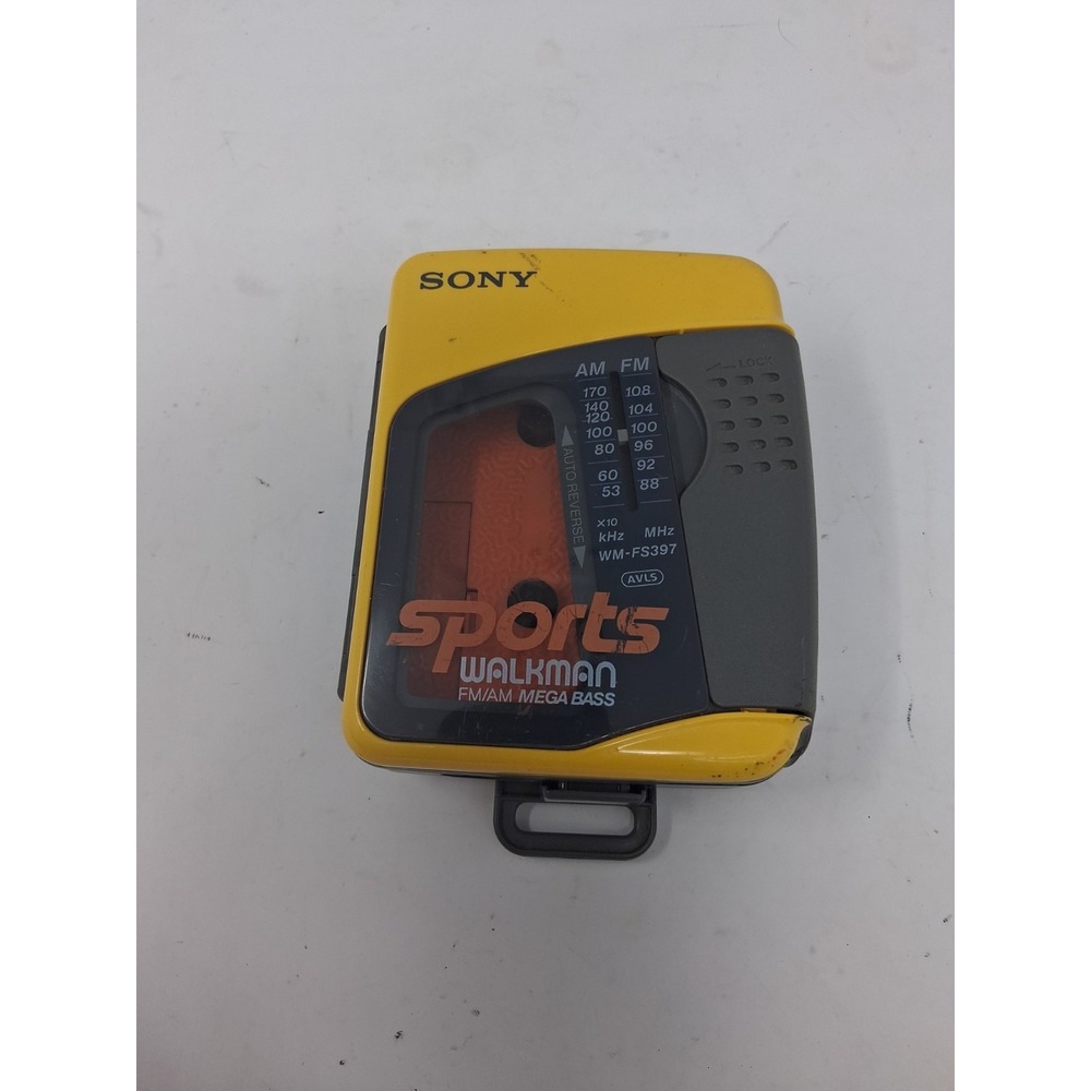 Sony Sports Walkman WM-FS397 Cassette AM/FM Radio (MEGA BASE/CLIP) For Parts. S